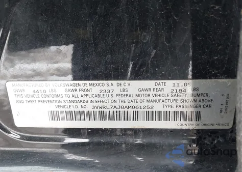 2010 Volkswagen Jetta Tdi z USA, uszkodzony, nr VIN 3VWRL7AJ8AM061252